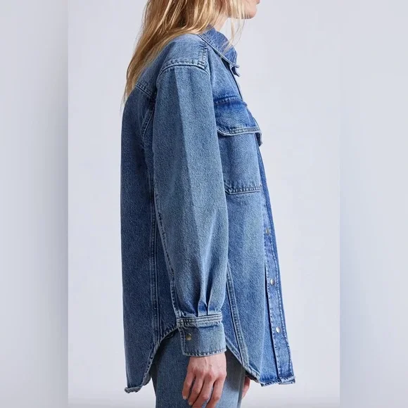 APIECE APART Oversized Denim Button Up Jacket Size Large - Picture 3 of 14